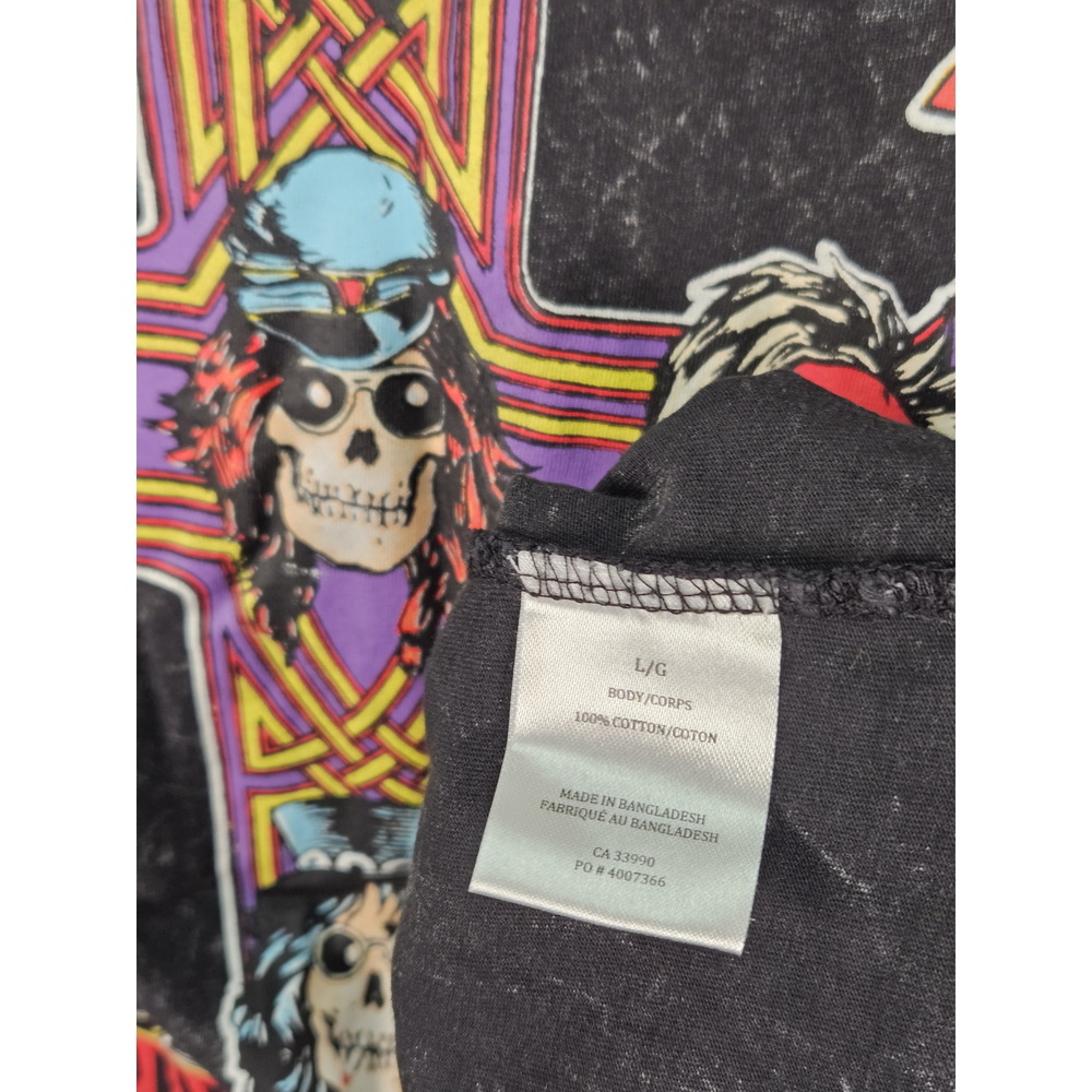Guns N' Roses Appetite for Destruction T-shirt Black Acid-Wash Iconic Cross - Picture 4 of 10